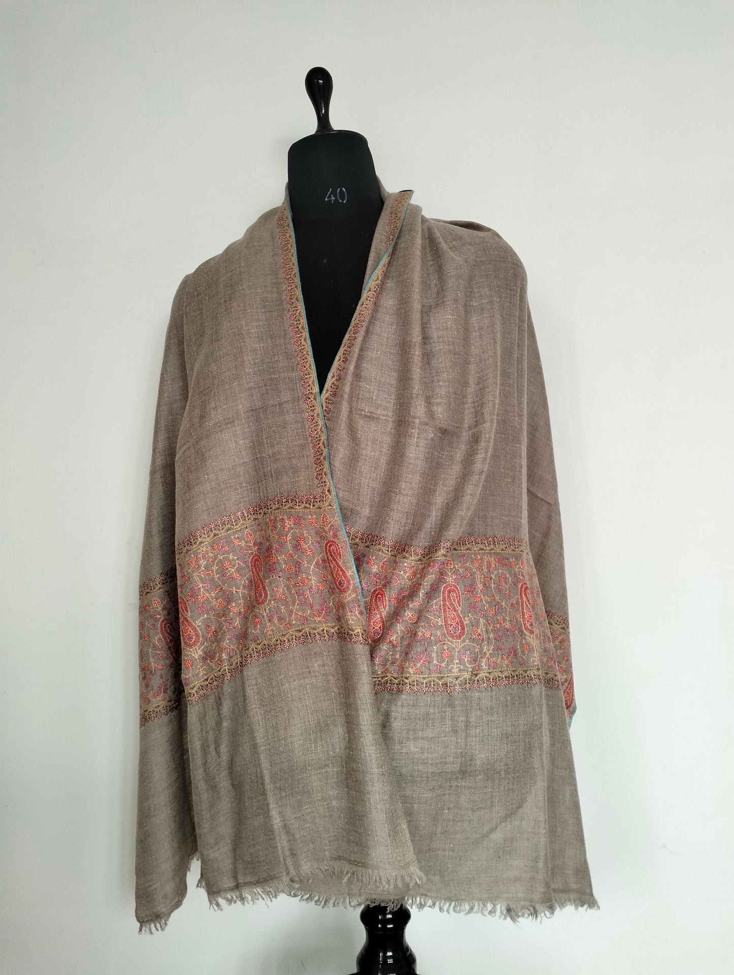 Hand weaved and hand embroidered palla needlework kashmiri Pashmina shawl, Bridesmaid gift wrap, gift for friend, gift for mom, christmas gift