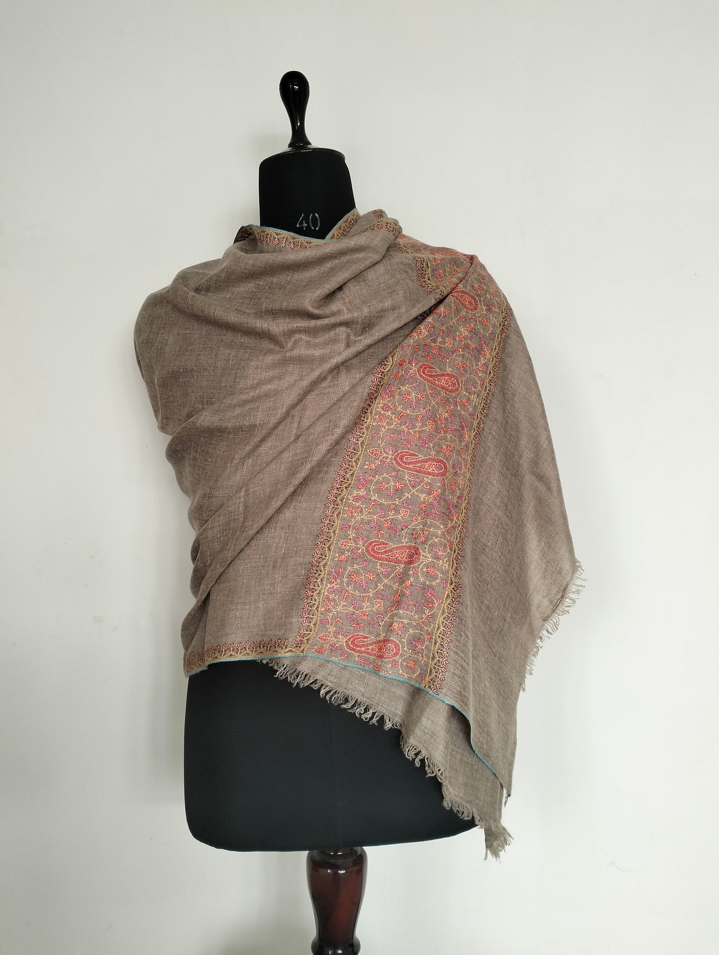 Hand weaved and hand embroidered palla needlework kashmiri Pashmina shawl, Bridesmaid gift wrap, gift for friend, gift for mom, christmas gift