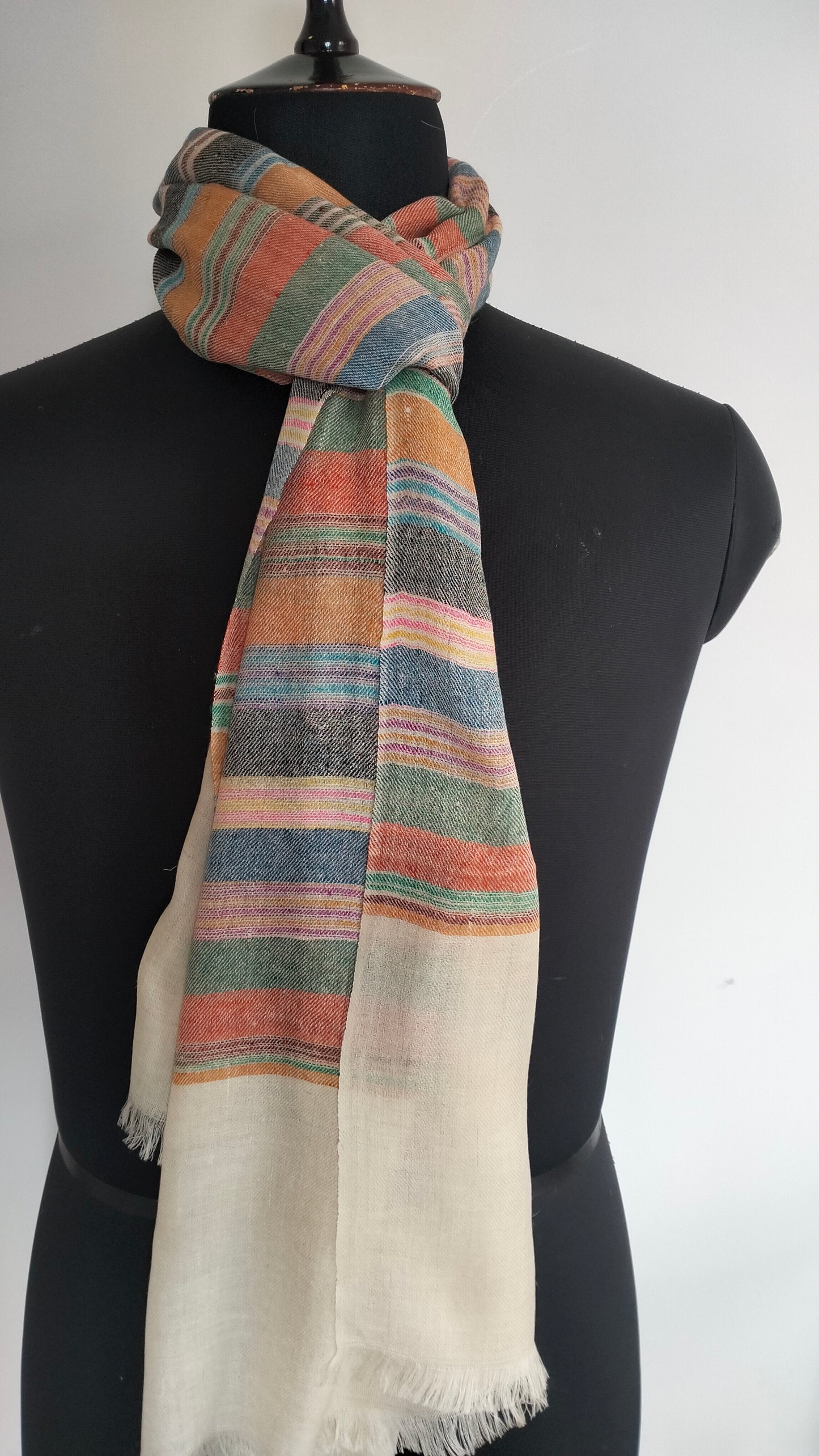 Handwoven 100% pure kashmir pashmina ikat tie and dye style modern fashion accessory, Best Gift idea, summer scarf, super soft shawl