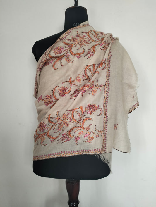 Hand weaved and hand embroidered palla needlework kashmiri Pashmina shawl, Bridesmaid gift wrap, gift for friend, gift for mom, christmas gift