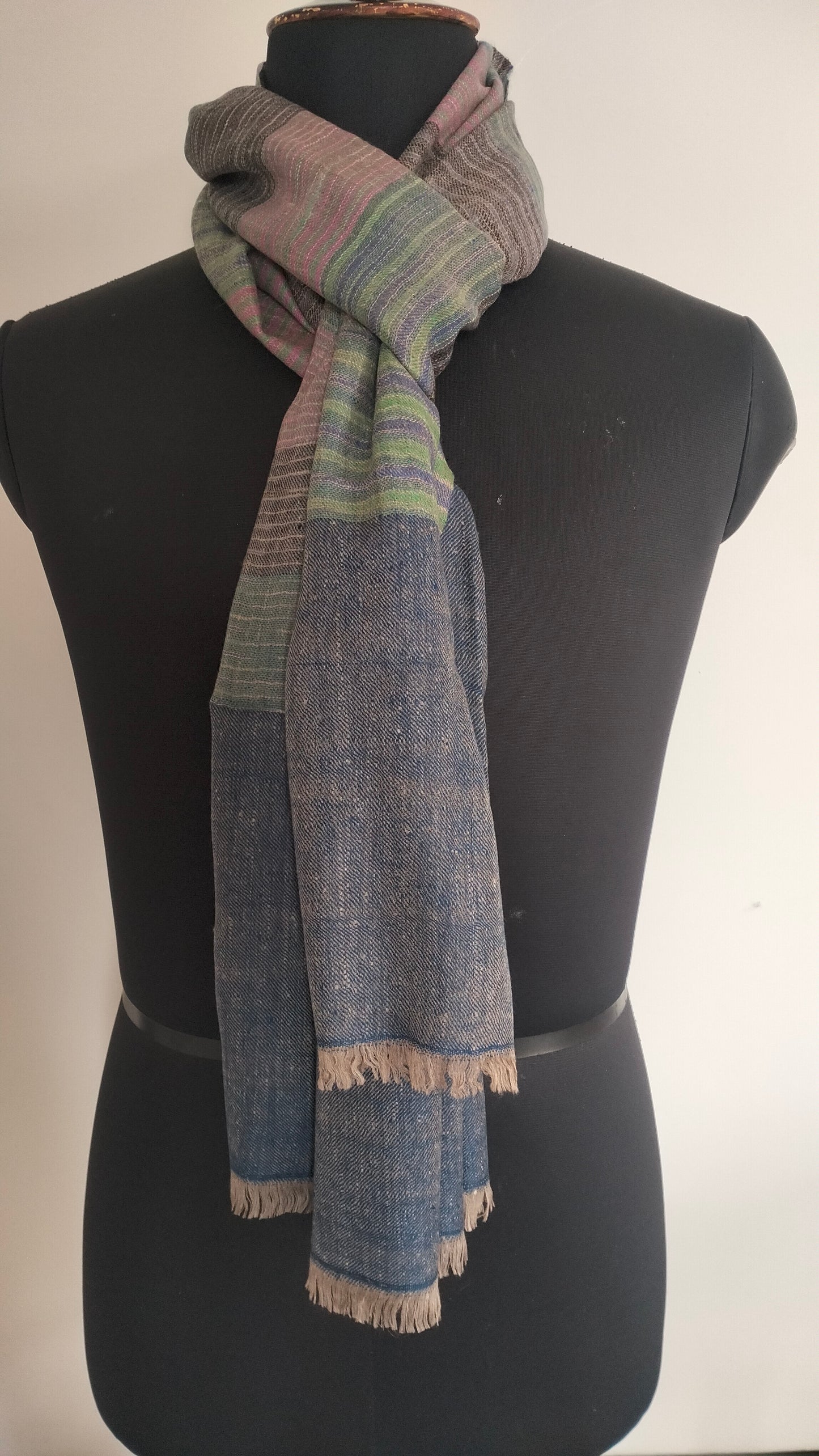 Handwoven 100% pure kashmir pashmina ikat tie and dye style modern fashion accessory, Best Gift idea, summer scarf, super soft shawl