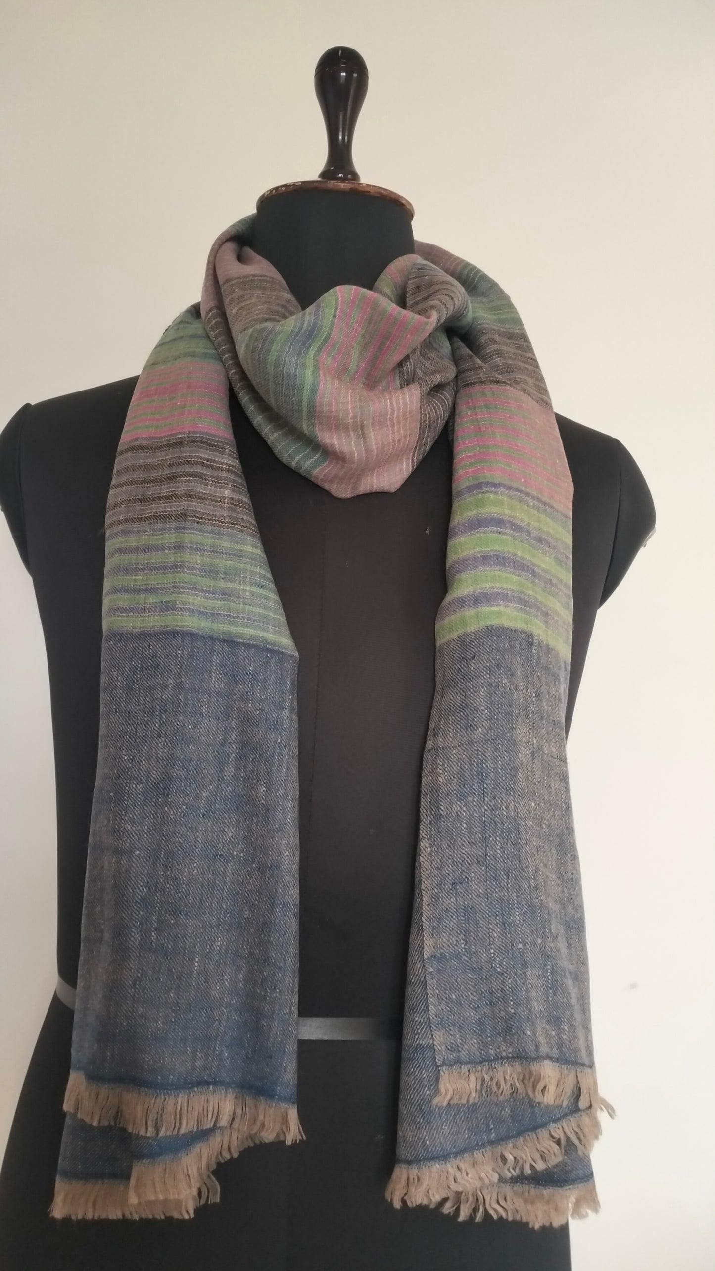 Handwoven 100% pure kashmir pashmina ikat tie and dye style modern fashion accessory, Best Gift idea, summer scarf, super soft shawl