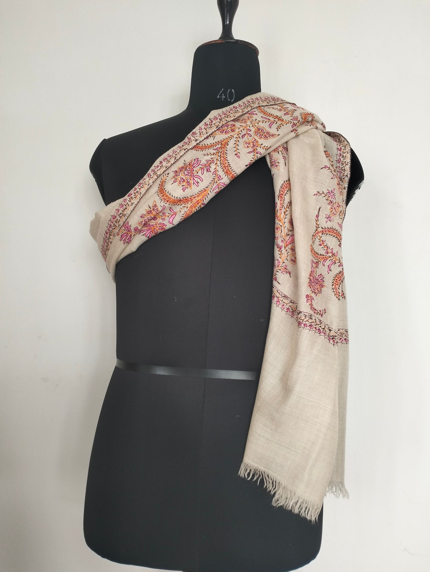 Hand weaved and hand embroidered palla needlework kashmiri Pashmina shawl, Bridesmaid gift wrap, gift for friend, gift for mom, christmas gift
