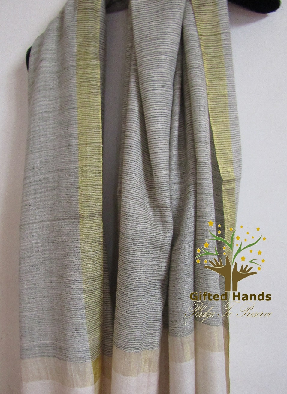 100% Cashmere Large size Shawl | Gold Zari | Handloomed | Finest Shawl Kashmir Pashmina Fabric |Multi Color| 140 yarn count | High Quality