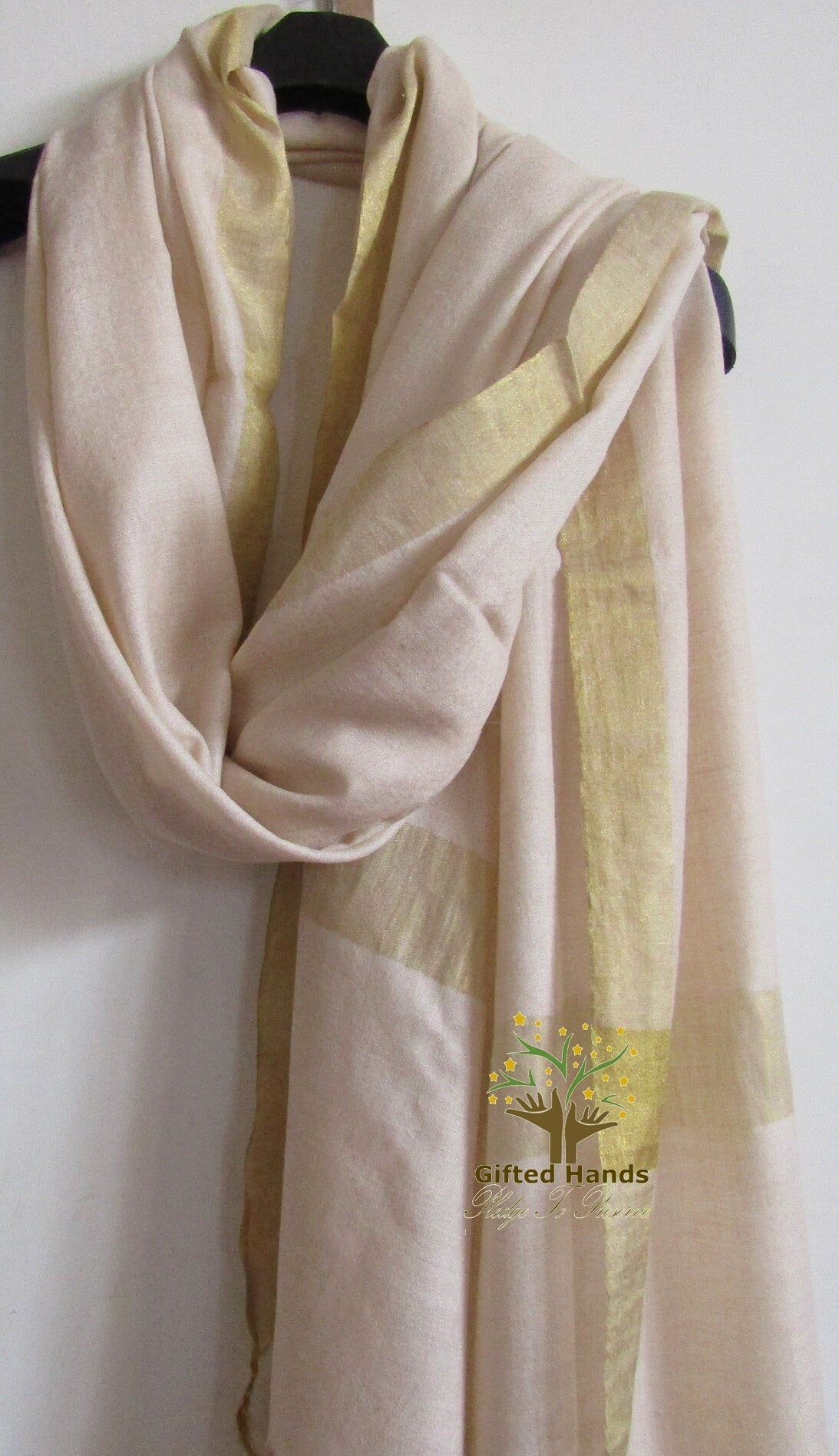 Fathers day gift, Cashmere Large size Shawl, Gold Zari, Handloom scarf, Kashmiri shawl Pashmina Fabric, gift for girlfriend co-worker,