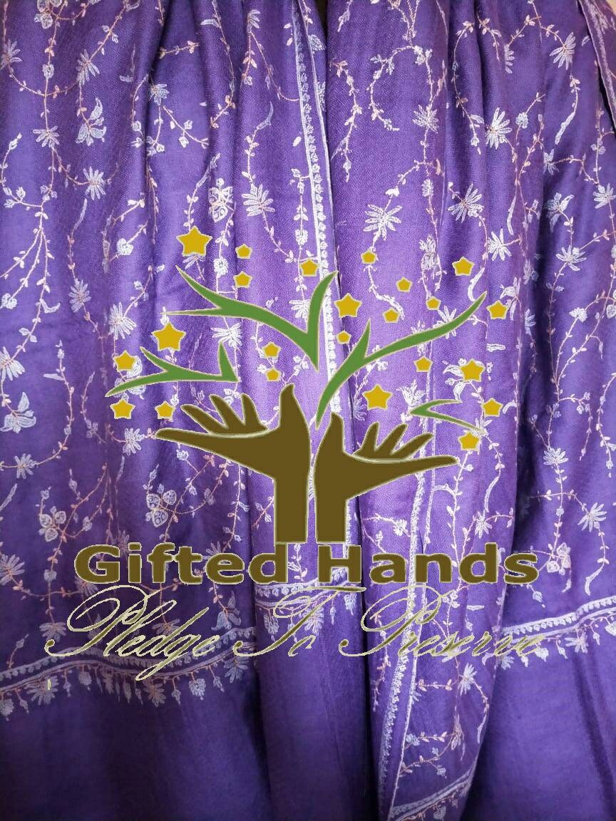 Handmade Needle work sozni embroidered Kashmir women shawl |weddingShawl | Valentine's gift | anniversarygift | cashmere Shawl | pashmina