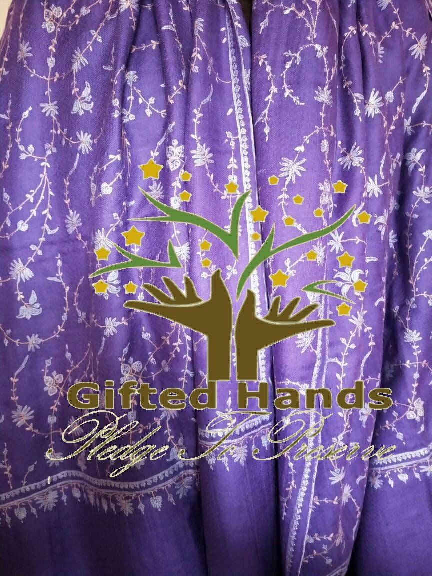 Handmade Needle work sozni embroidered Kashmir women shawl |weddingShawl | Valentine's gift | anniversarygift | cashmere Shawl | pashmina