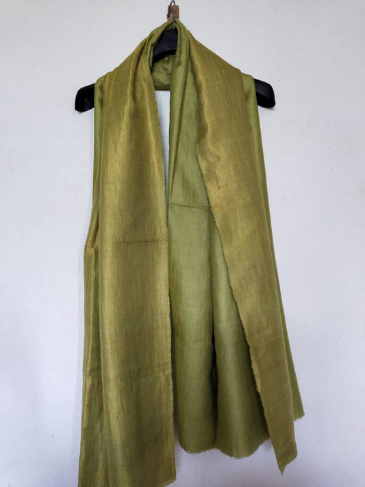 Handmade Pashmina reversible double side wedding shawl, Bridesmaid Robe, Cashmere parrot green gold zari vintage scarf,  cape wrap