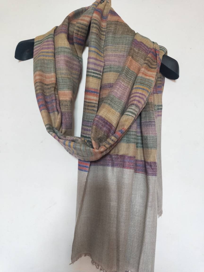 Handwoven 100% pure kashmir pashmina ikat tie and dye style modern fashion accessory, Best Gift idea, summer scarf, super soft shawl