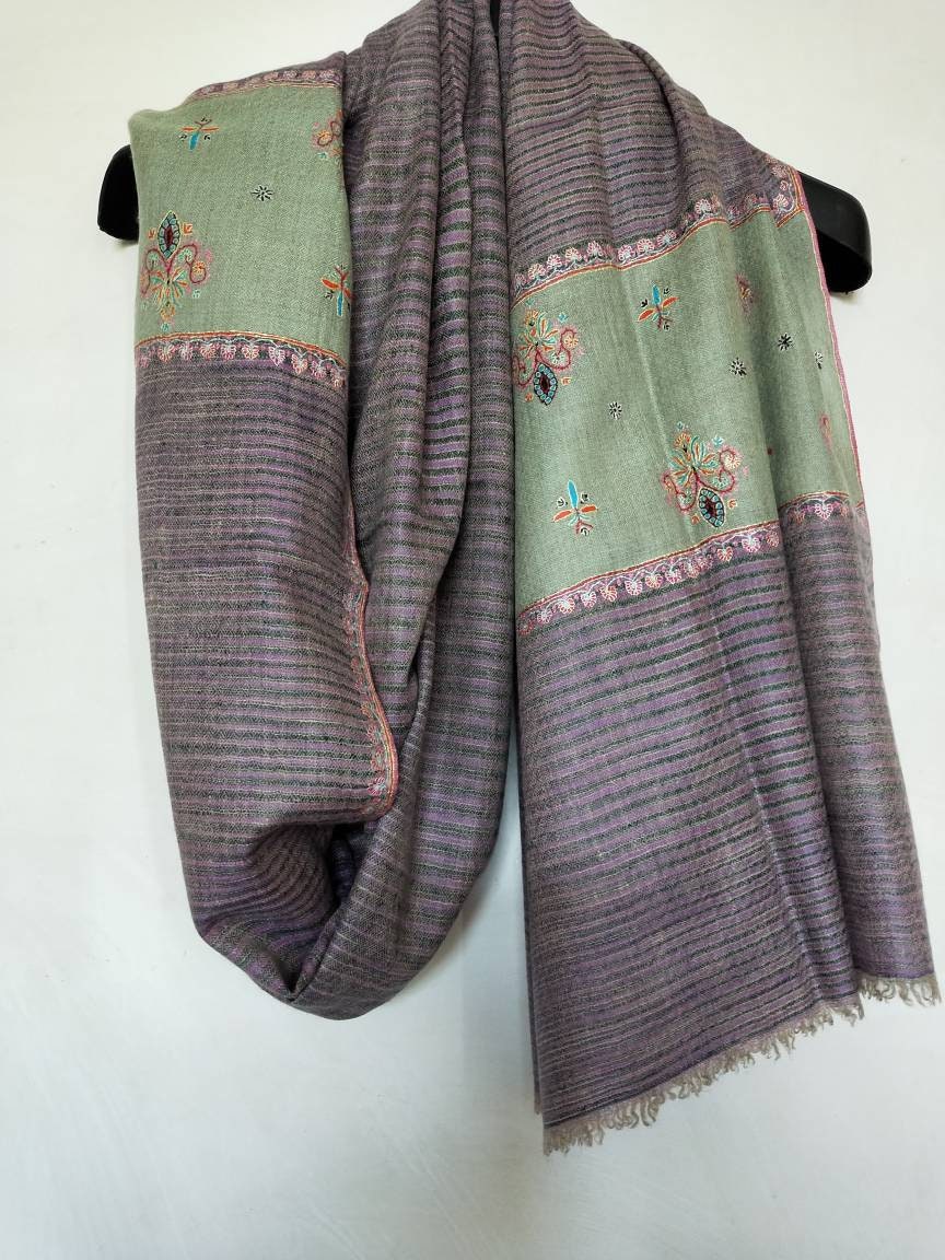 Mother's Day Handcrafted kashmir sozni embroidered pashmina cashmere shawl, tie and dye scarf,modern fashion accessory,super soft luxurious