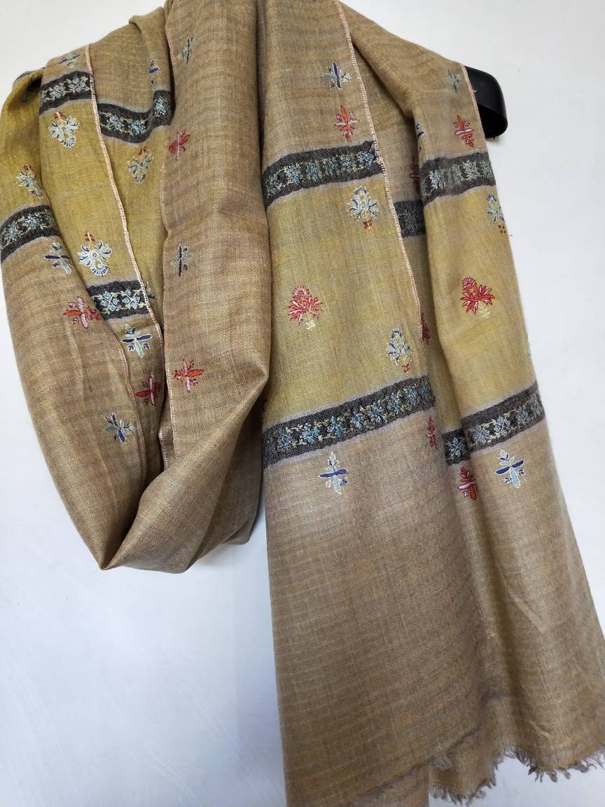 Diamond weave kashmir pashmina sozni embroidered tie and dye modern fashion scarf, anniversary gift,meditation shawl,soft warm