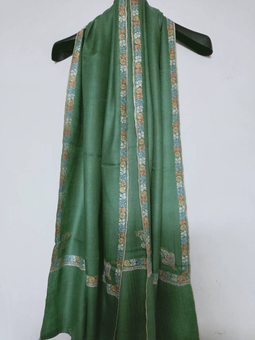 Handweaved and handembroidered finest quality Kashmir pashmina multicolor sozni embroidery shawl, Bridesmaid, anniversary wrap