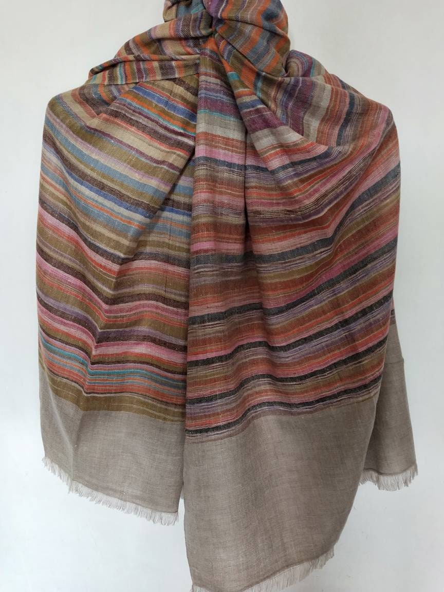 100% Cashmere | Handloomed | Women Scarf/Shawl | Finest Kashmir Pashmina Fabric | Natural | Christmas Gift | Haloween Gift| High Quality
