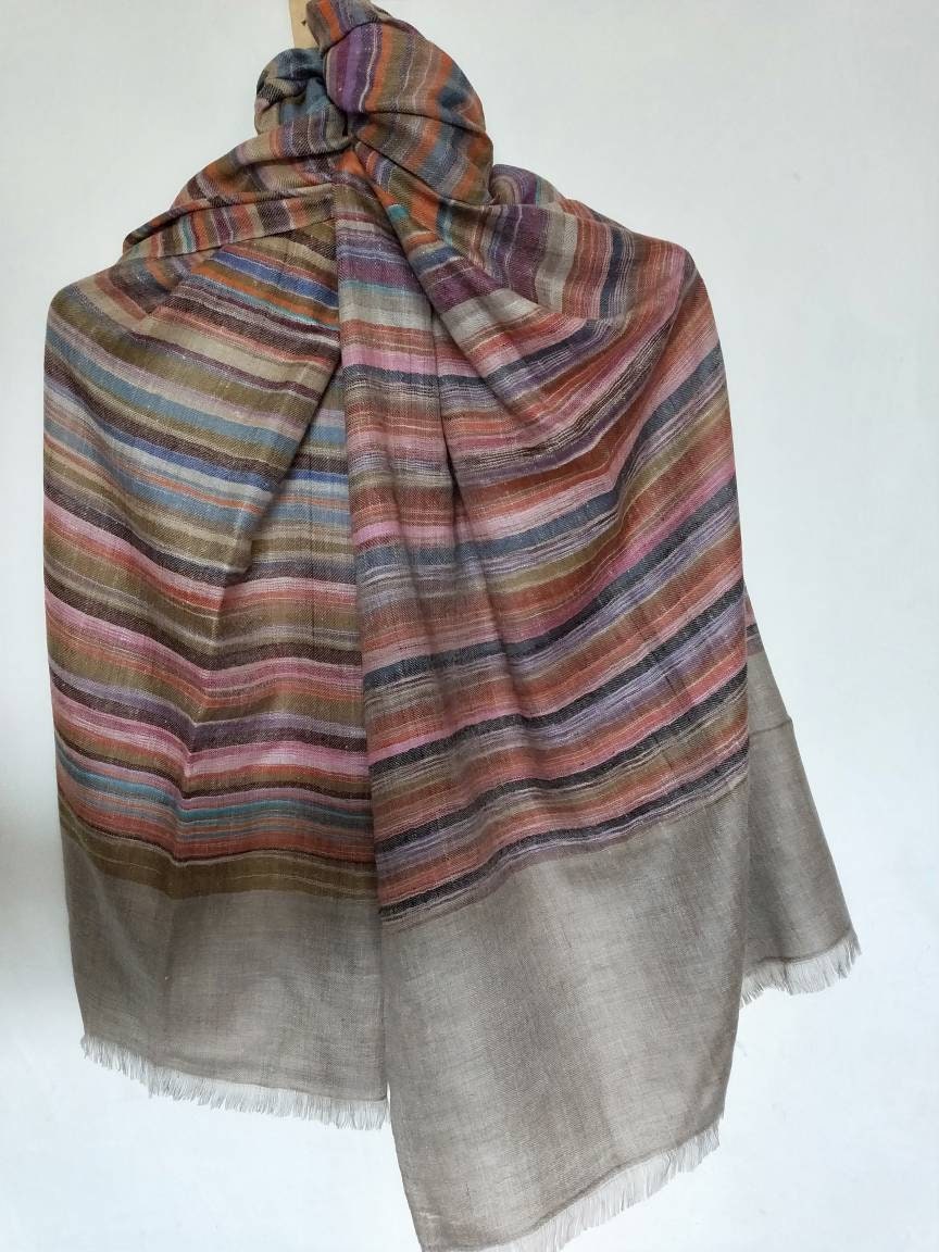 100% Cashmere | Handloomed | Women Scarf/Shawl | Finest Kashmir Pashmina Fabric | Natural | Christmas Gift | Haloween Gift| High Quality
