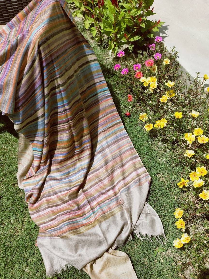 100% Cashmere | Handloomed | Women Scarf/Shawl | Finest Kashmir Pashmina Fabric | Natural | Christmas Gift | Haloween Gift| High Quality