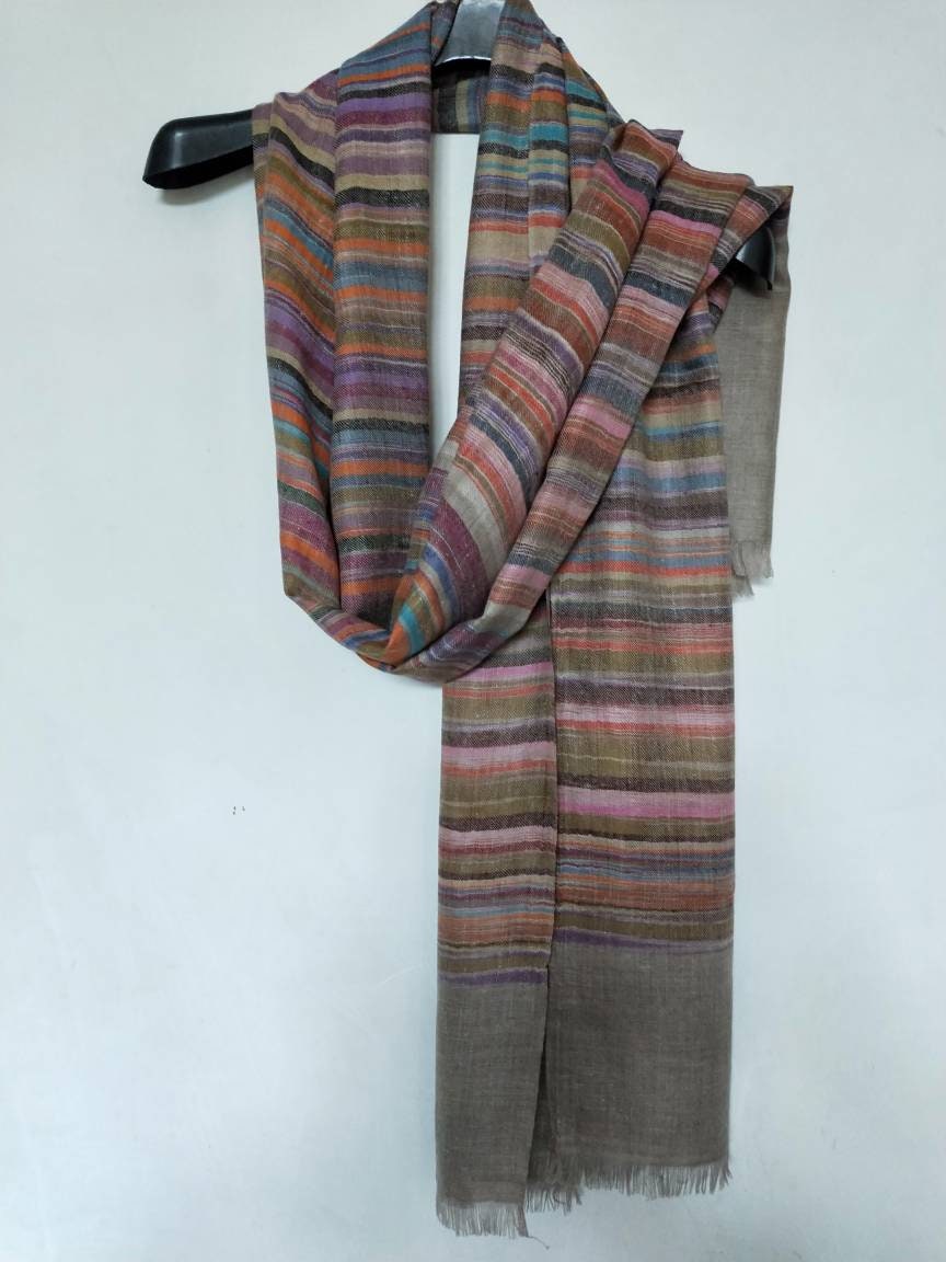 100% Cashmere | Handloomed | Women Scarf/Shawl | Finest Kashmir Pashmina Fabric | Natural | Christmas Gift | Haloween Gift| High Quality