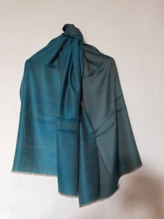 Kashmir pashmina reversible ultra luxurious soft and warm 100% Pure changthangi Cashmere, wedding gift, anniversary scarf,  Blue fashionable