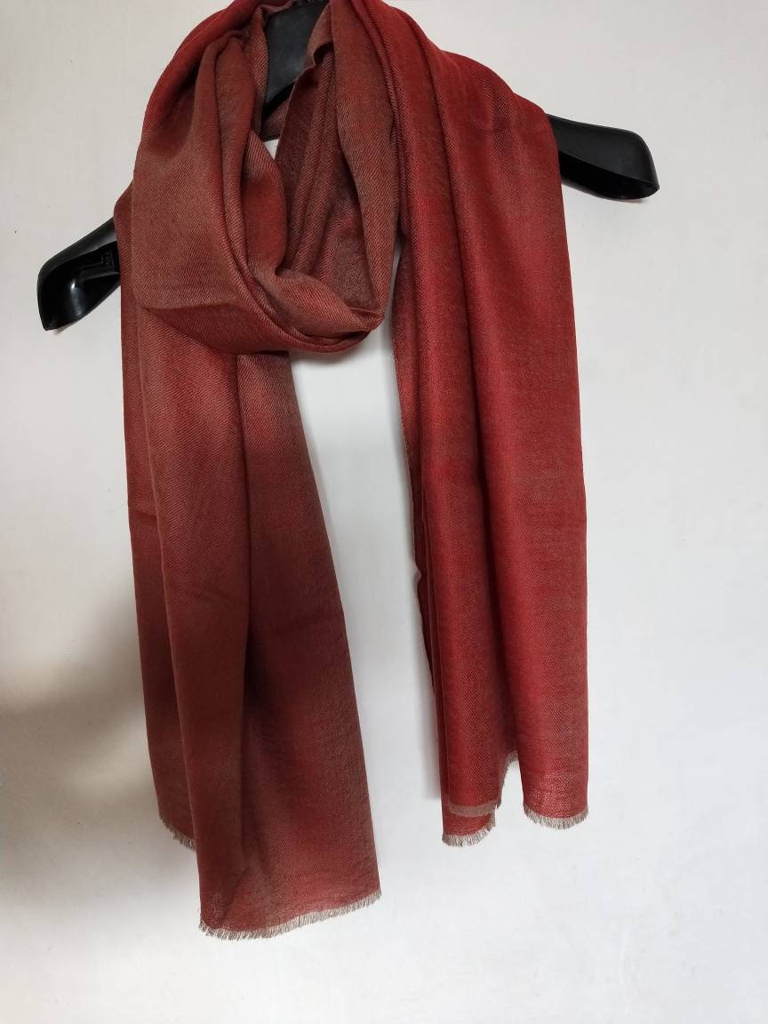 Christmas shawl Kashmir pashmina reversible ultra luxurious soft and warm 100% Pure changthangi Cashmere, Red scarf, Travel wrap