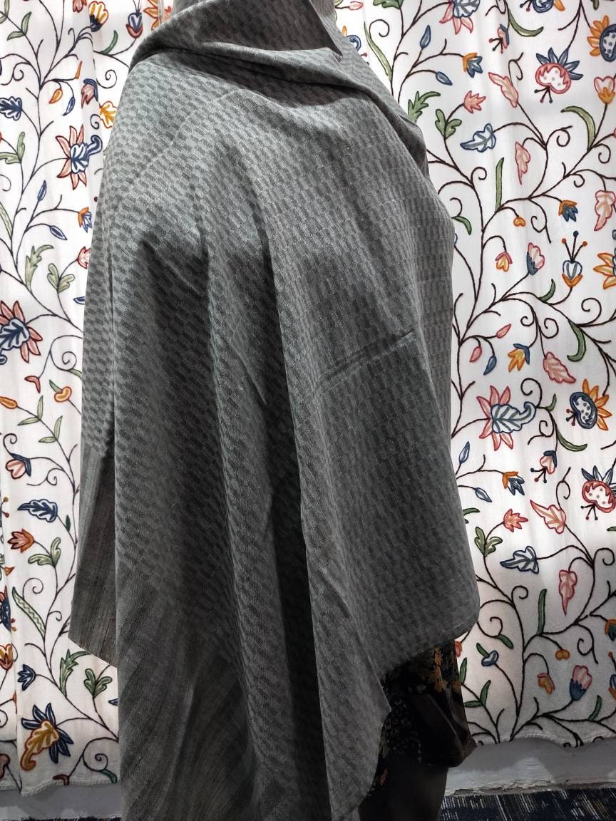 Handcrafted window weave reversible kashmir pashmina big shawl, meditation wrap scarf, wedding bridesmaid gift, Luxurious and warm