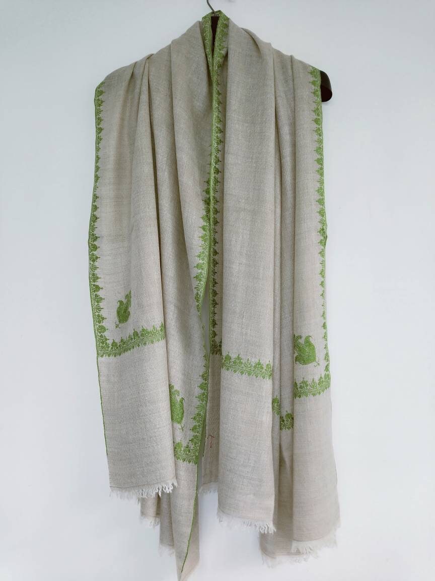 Handmade Premium Bachelorette Bridal party Shawl, Bridesmaid Gift, Kashmir Pashmina Robe, Super Soft and light weight, Beige Color