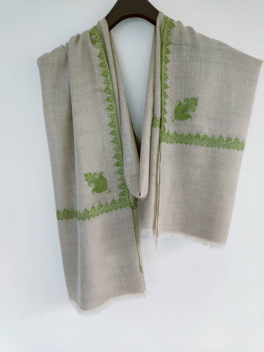 Handmade Premium Bachelorette Bridal party Shawl, Bridesmaid Gift, Kashmir Pashmina Robe, Super Soft and light weight, Beige Color