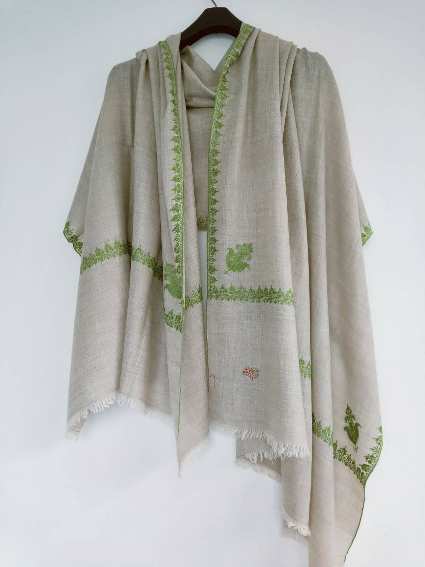 Handmade Premium Bachelorette Bridal party Shawl, Bridesmaid Gift, Kashmir Pashmina Robe, Super Soft and light weight, Beige Color
