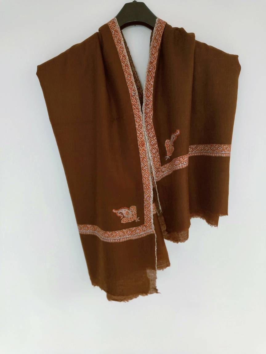 Handmade Premium Bachelorette Bridal party Shawl, Bridesmaid Gift, Kashmir Pashmina Robe, Super Soft and light weight, Burgundy Color