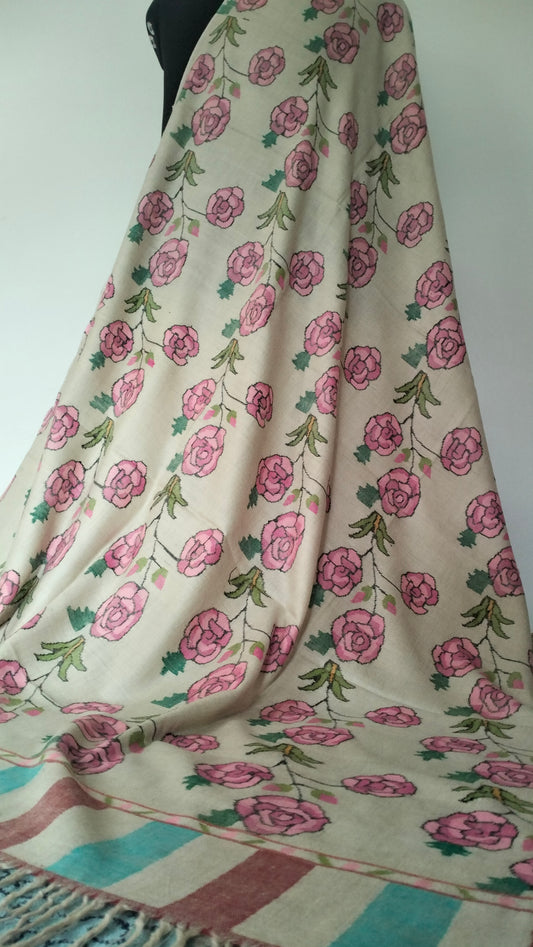 Premium and Exclusive Handcrafted Kani weave cashmere pashmina extra large wedding shawl, anniversary gift, thanksgiving