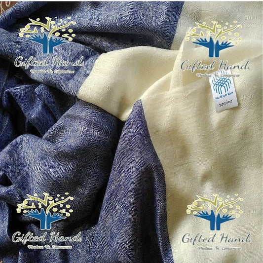 Handmade 100% Pashmina Stole in  Illusion Weave