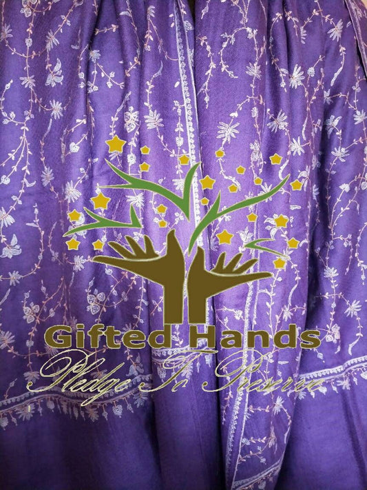 Handmade Needle work sozni embroidered Kashmir women shawl |weddingShawl | Valentine's gift | anniversarygift | cashmere Shawl | pashmina