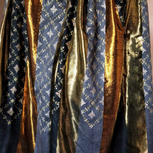 Original Baby Cashmere Handloom and Hand embroidered Black, Grey and Golden stripe kashmiri pashmina, Valentine's  gift, girlfriends present
