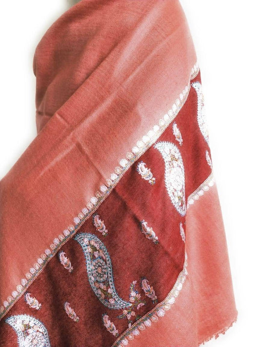 Handmade Premium and exclusive 100% pure kashmir pashmina paisely embroidered shawl, Bridesmaid gift, wedding shawl, anniversary shawl