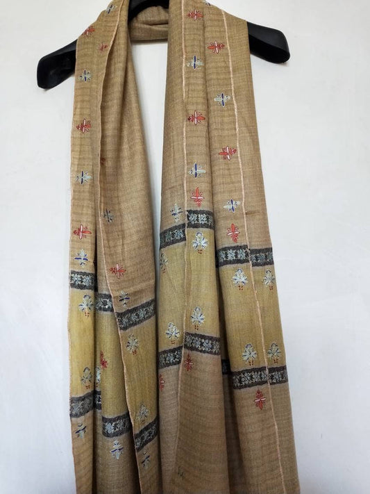 Diamond weave kashmir pashmina sozni embroidered tie and dye modern fashion scarf, anniversary gift,meditation shawl,soft warm