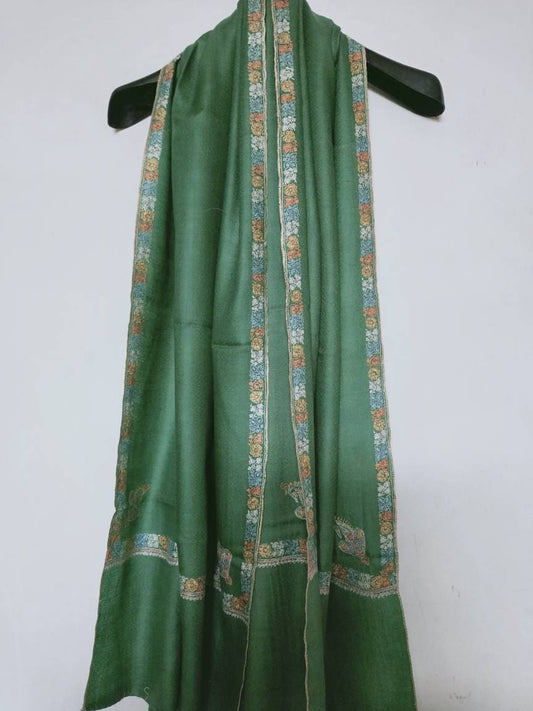 Handweaved and handembroidered finest quality Kashmir pashmina multicolor sozni embroidery shawl, Bridesmaid, anniversary wrap