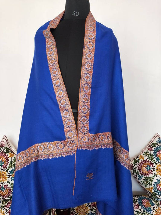 Original premium ladakh Cashmere sozni embroidered shawl, Bridesmaid gift, wedding scarf, 105 x 205 cm big size shrug