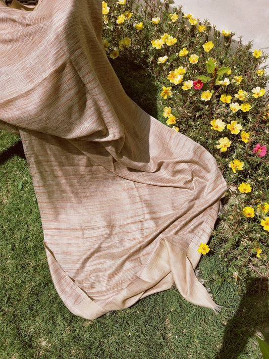 Terracotta inspired Cashmere| Handloomed | Women Scarf/Shawl | Finest Kashmir Pashmina Fabric | Natural | Christmas Gift | Haloween Gift|