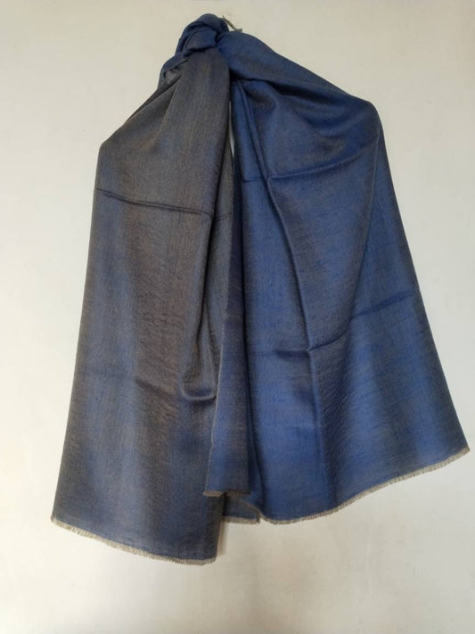 Christmas shawl Kashmir pashmina reversible ultra luxurious soft and warm 100% Pure changthangi Cashmere, Royal Blue scarf, Travel wrap