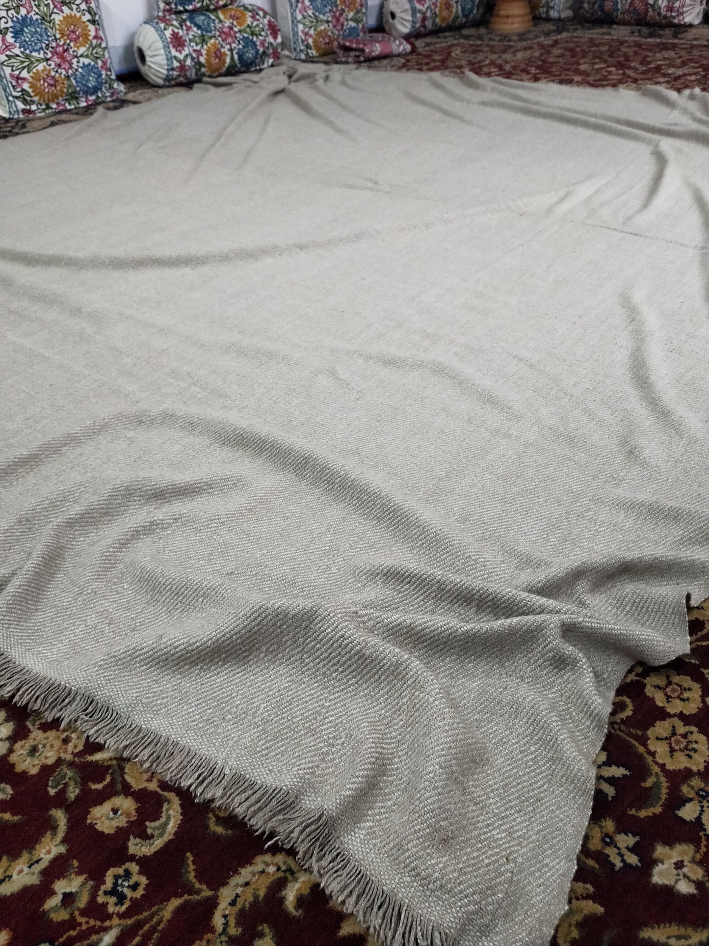 Baby Cashmere Handloom extra large and heavy Bed cover, Cashmere Throw, Valentine's gift, pashmina Blanket