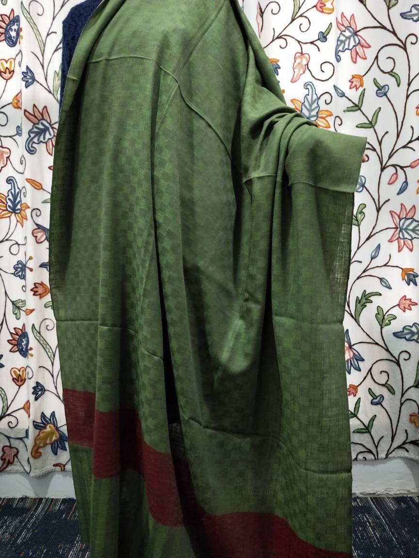 Handcrafted 100% pure complex window weave reversible kashmir pashmina big shawl, meditation wrap, scarf, wedding bridesmaid gift.