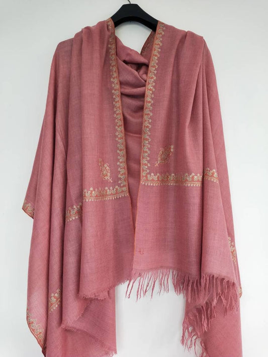 Handmade Premium Bachelorette Bridal party  Shawl, Bridesmaid Gift, Kashmir Pashmina Robe, Super Soft and light weight, Nude pink color